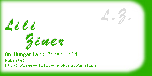 lili ziner business card